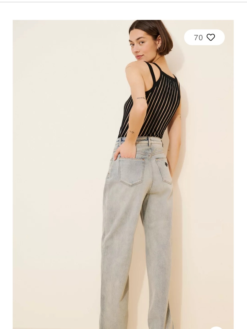 Abrand Light Blue High-Rise Wide-Leg Jeans - Women
